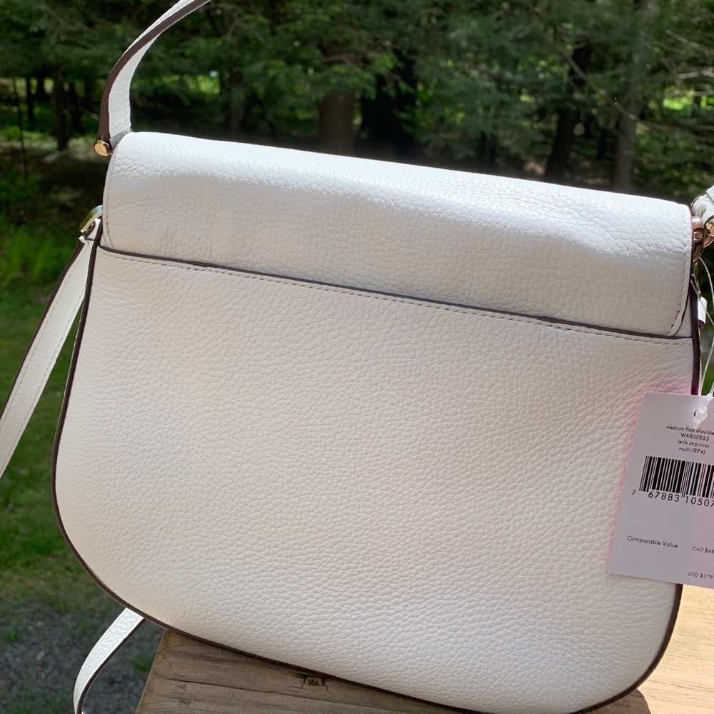 Authentic Kate spade leather/canvas flap crossbody - Picture 8 of 14